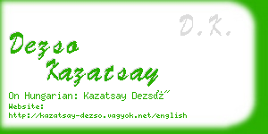 dezso kazatsay business card